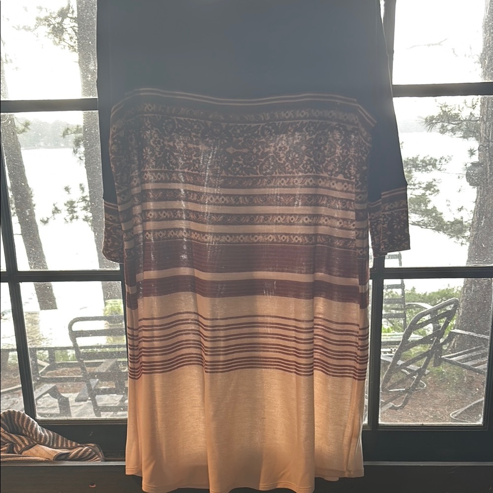 Free People Bohemian Brown and Cream Tunic